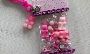 Candy Wrapper Bag Charm - Pink Gummy Bears