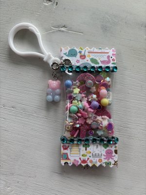 Candy Wrapper Bag Charm - Flamingo with Gummy