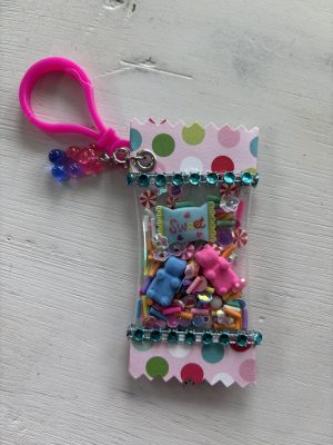Candy Wrapper Bag Charm - Gummy Bears & Candy