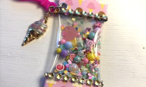Candy Wrapper Bag Charm - Ice Cream Cone & Candy Shop